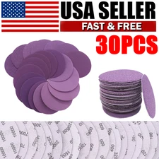 60-10000 Grit Sandpaper Sanding Discs Aluminum Oxide 3in Hook Loop Paper 30PCS