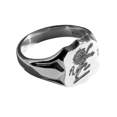 925 Sterlingsilber Schild Siegelring Familie Wappen Ringe UK HM schwer 14 x 12 mm MASSANFERTIGUNG