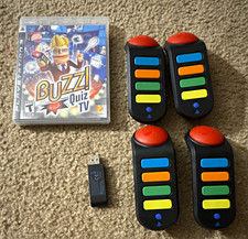 Sony Buzz! Quiz TV PS3 Manual Included + 4 Buzz Controllers USB Dongle NTSC-U/C