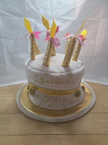 Elope Adjustable One Size Birthday Cake Plush Hat Golden Oldie