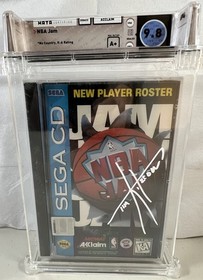 NBA Jam - Sega CD - New Graded - WATA 9.8 A+ Signed By Tim Kitzrow - V-overlap