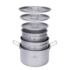 Boundless Voyage Titanium Pot Portable Camping Cookware Lightweight Cooking P...