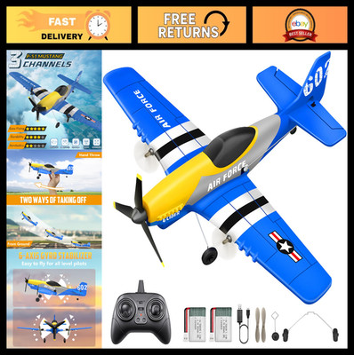 3CH P-51D Mustang RC Plane - Stabilized Warbird, 6-Axis Gyro, 2.4GHz RTF, Beginn