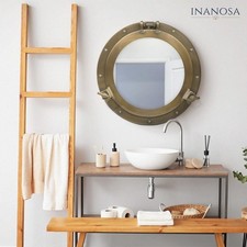 Porthole Mirror - 20 Inch Brass Finish Nautical Wall D cor for Bathroom Gift