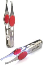Tweezer With LED Light For Hair Removal Makeup Tool Eyebrow Eyelash Red