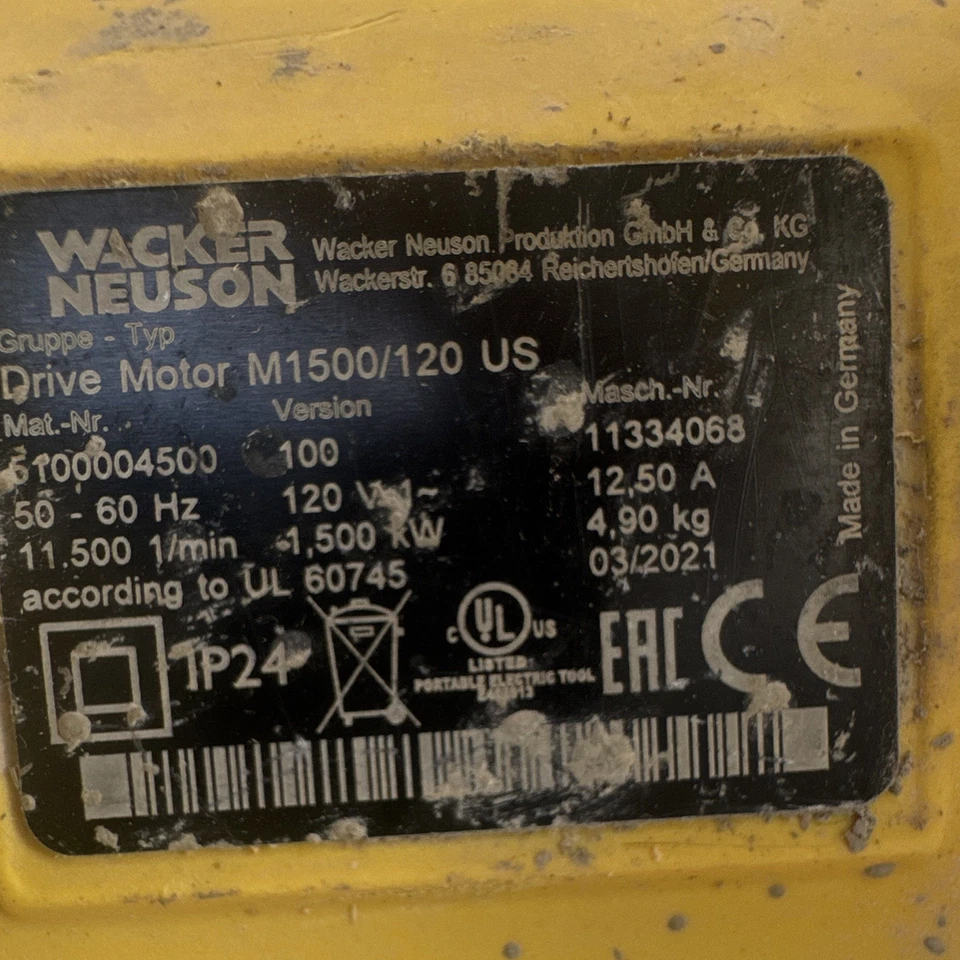 Motor Herramienta Consolidación Hormigón Wacker Neuson M2500-120 2.5Hp 115V ¡FUNCIONA AHORRA! - Imagen 3 de 3