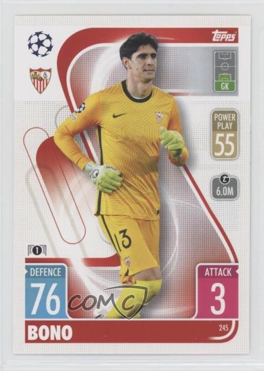 2021 Topps Match Attax UEFA Club Competitions Yassine Bounou #245 Rookie RC 11gl