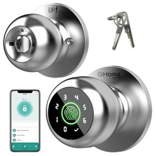 Fingerprint Door Lock, 4 in 1 Smart Fingerprint Door Knob with 4 IN 1- Silver