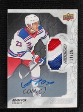 2019 Upper Deck Engrained Rookies Ebony Premium Material 17/35 Adam Fox Auto g3g