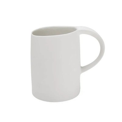 (Set Of 2) 3,co Ripple Mug Urban Oasis White Matte Glaze Porcelain
