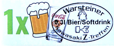 Kawasaki Z-Treffen & LiveAct ''SILVERBLADE''-  Wertmarke zur Veranstaltung