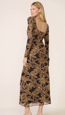 Evereve Z Supply Spellbound Nox Floral Dress Ling Sleeve Mesh Maxi Size M NWT