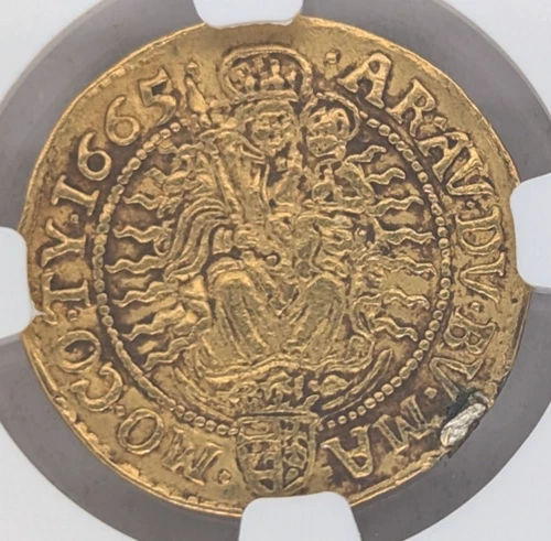 1665 KB Hungary Ducat FR-128 NGC AU-Details (J15)