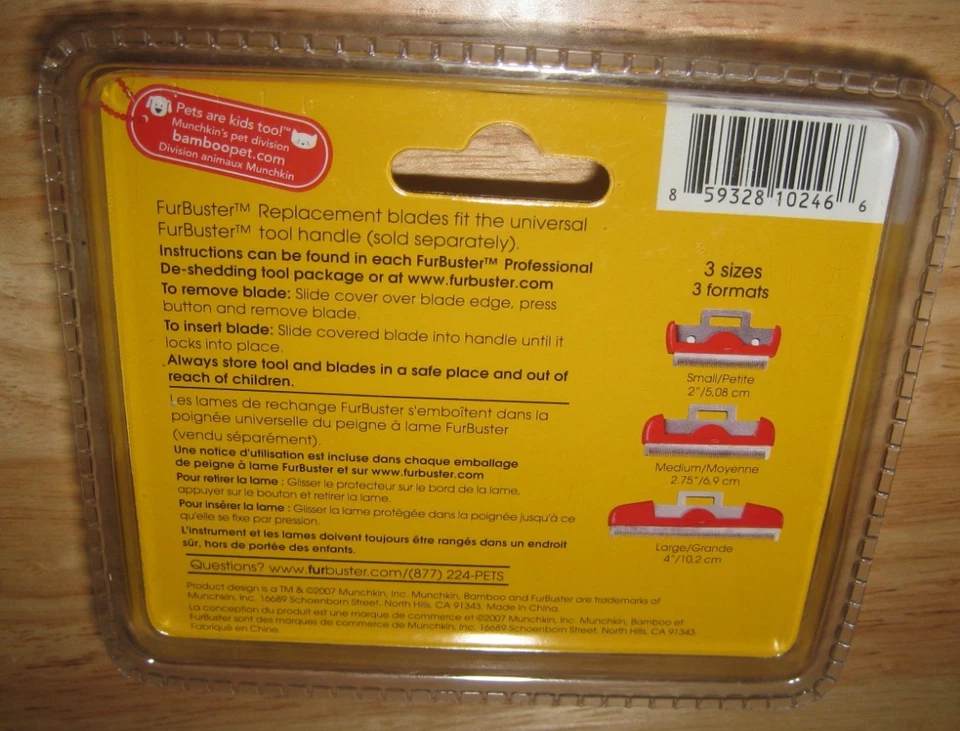 Hoja de repuesto y cubierta de bambú FurBuster herramienta de desprendimiento perro grande nueva con etiquetas Foto 2 de 2