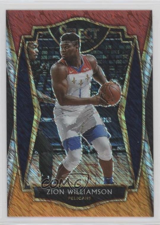 2020-21 Select Premier Level Red White Orange Shimmer Prizm Zion Williamson 17w0