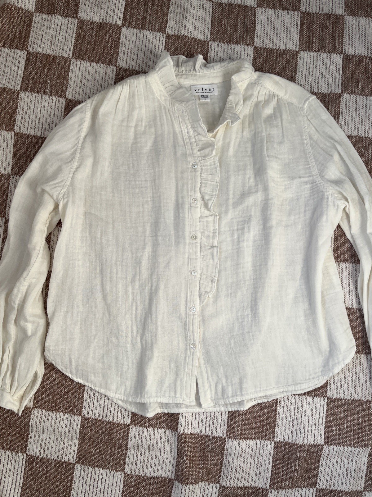 Ruffled Victorian white button down poetcore lite… - image 7