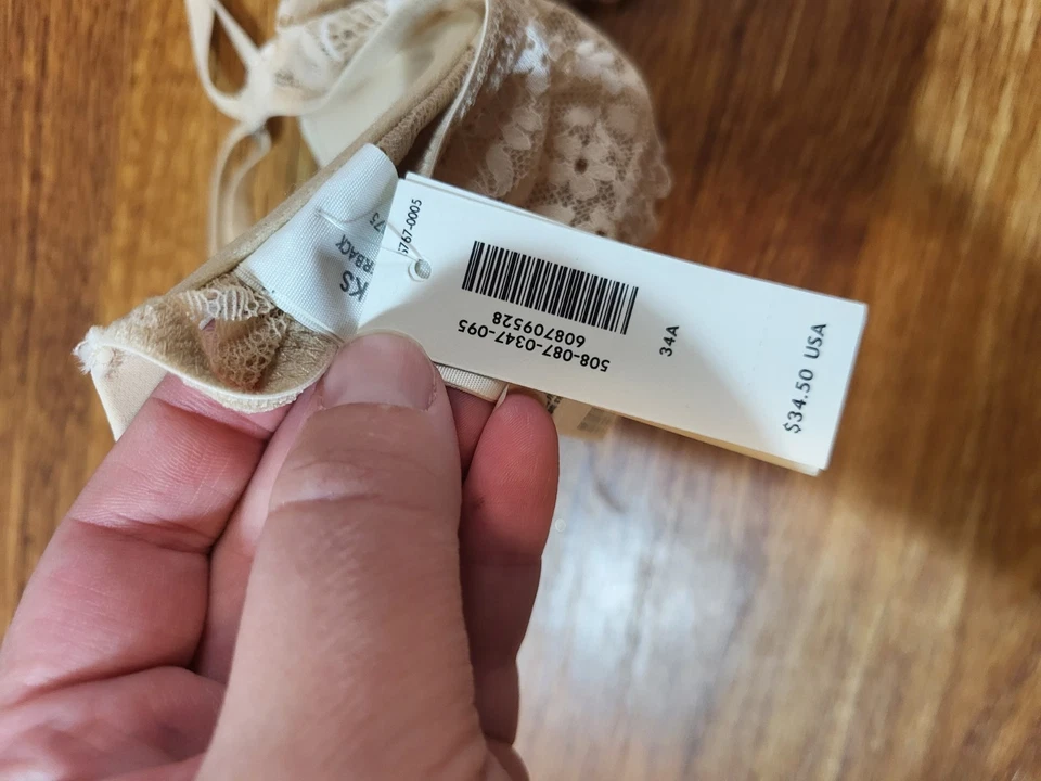 Gilly Hicks Lightly Lined Racerback Size 34A Beige  Bra - Image 4 of 4