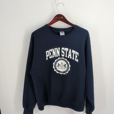 Penn State Nittany Lions Football Jerzees Pullover Sweatshirt Navy Blue Size L