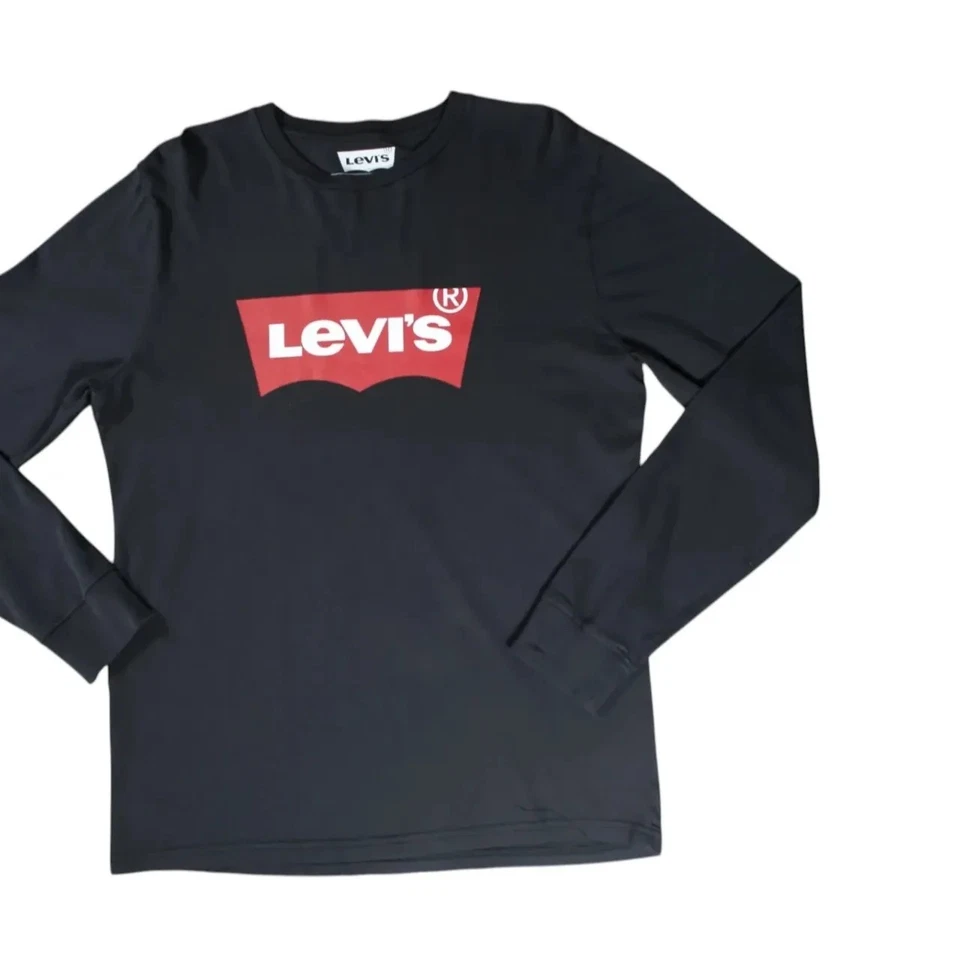 T-shirt vintage à manches longues Levi's — 100 % coton — noir — taille M - Photo 1/4