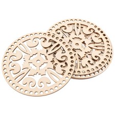 4 Pcs Handmade Crochet Basket Blank Knitting Shaper Crafts Wooden Base