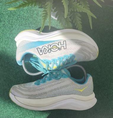 Hoka One One Mens Mach X 1141450 WBGL White Running Shoes Sneakers Size US 7.5 D