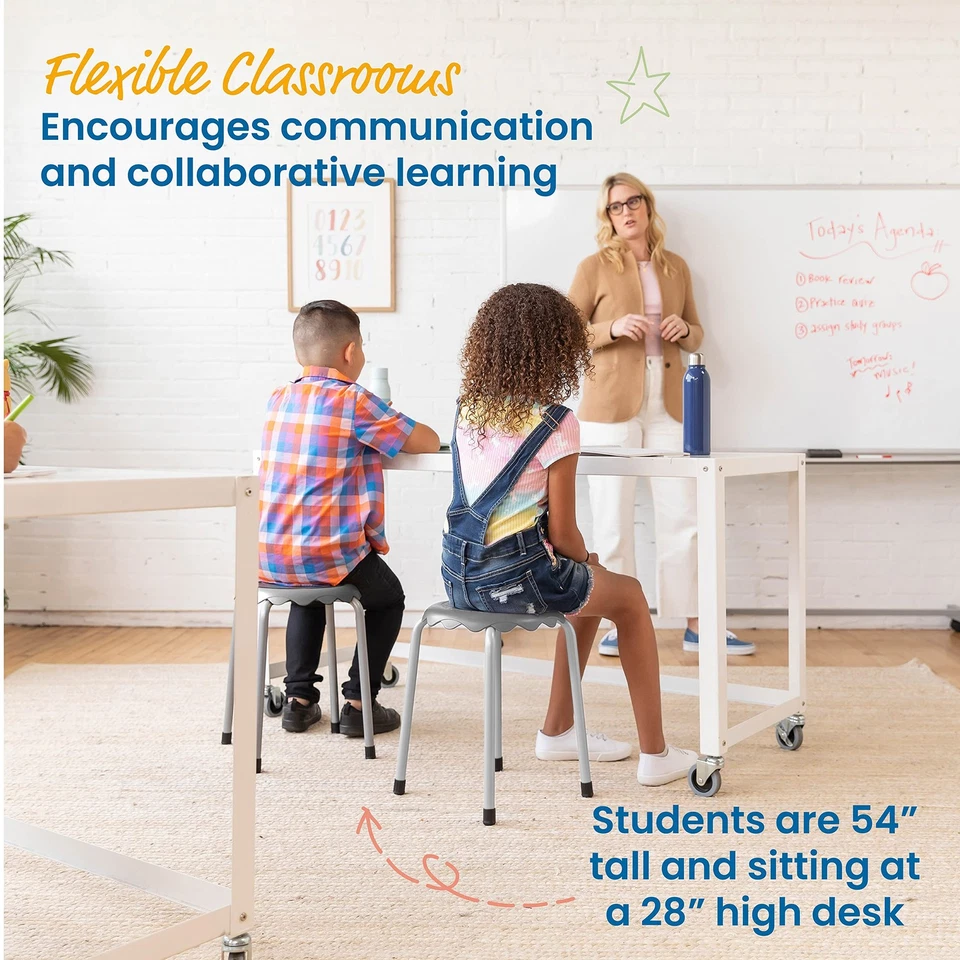 Juego de taburetes apilables Daisy, asientos flexibles, surtidos, 8 piezas Foto 4 de 4