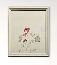 Original Figurative Painting “Mom” by Alexandr Marin Vandalia – Framed Art