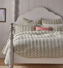 Anthropologie Nera Yarn Dye Striped Quilt King Cottage Soft Cozy Lux Farmhouse