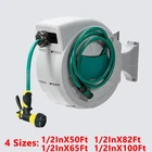 Retractable Hose Reel Water Hose Reel 50/65/82/100'x5/8" 180°Swivel Wall-Mounted