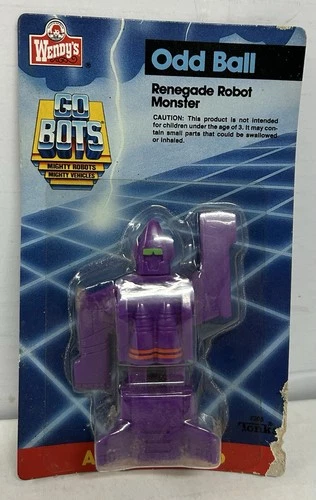 Tonka Gobots Vintage Wendy’s Kid Meal Toy Action Figure ODD BALL On Card