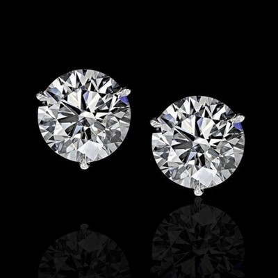 White Gold Martini Earrings Round Cut 4 Ct IGI Lab Created Diamond Stud 14K