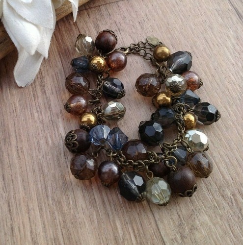 Bracciale Charm Perline ORO ANTICO di Monsoon - Perline Tonde Goccioline - Foto 2 di 2