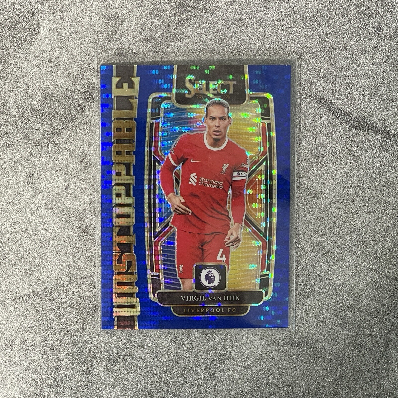 2023-24 Select Premier League Unstoppable Blue Pulsar Prizm Virgil Van Dijk