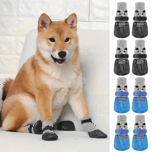4Pcs Pet Puppy Booties Anti Slip Dog Boots Shoes Breathable Mesh Flexible Socks