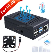 Raspberry Pi 4 Aluminum Case with Cooling Fan Heatsinks for Raspberry Pi 4B