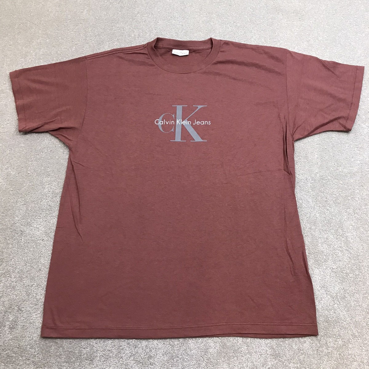 Kauwgom Karakteriseren Pilfer Vintage 90s Calvin Klein Jeans T-Shirt Men&#039;s L/XL USA Single Stitch  Clay Brown | eBay