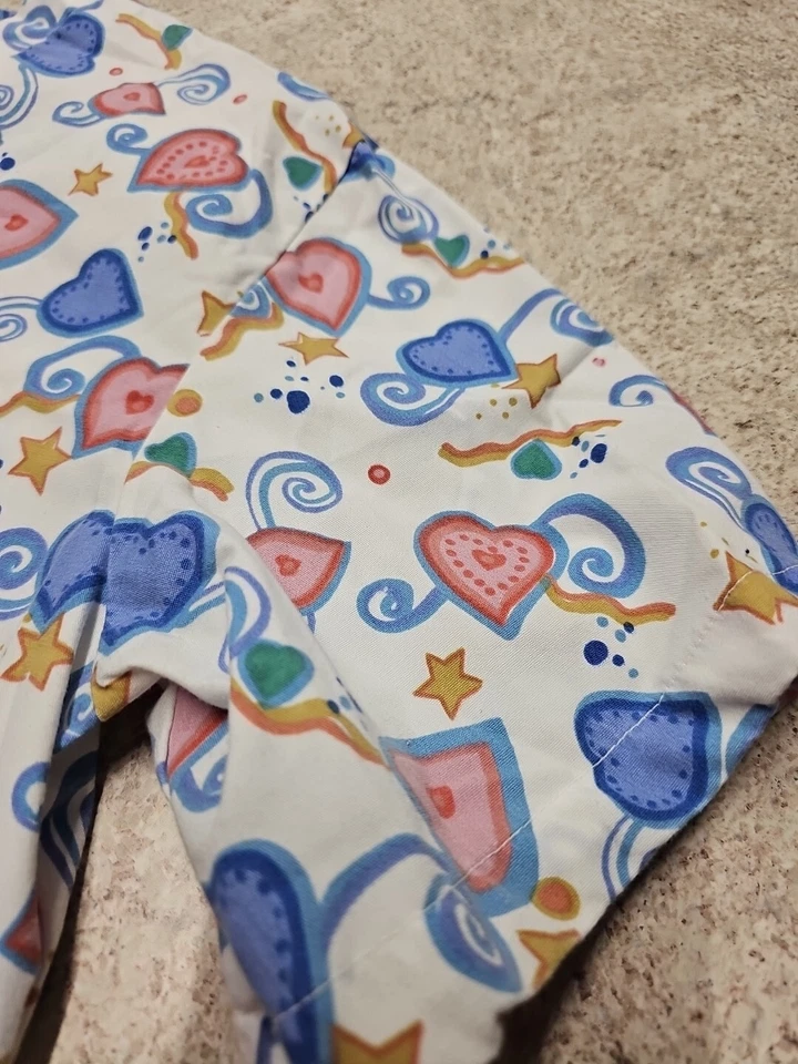 Natural Uniform Women's White Heart Print Scrub Top Size S - Image 3 of 4