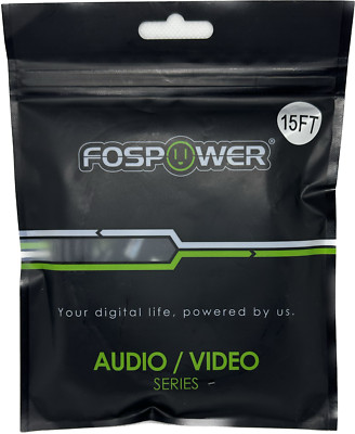 FOSPOWER FOSCBL-10005 15 FEET 3.5MM (M) TO 3.5MM (M) STEREO AUDIO CABLE NEW
