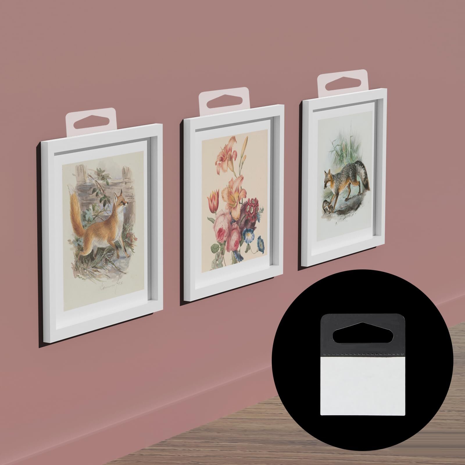 10Pcs Adhesive Picture Hangers Clear Self Adhesive Frame Hanger Hooks