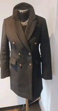 MINT VELVE Xsmall wool Double Breasted Coat Dark Grey  Rrp �229 NWOT.