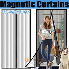 Magnetic Screen Door Mesh Curtain Durable Heavy Duty Mosquito Net Bug Hands Free
