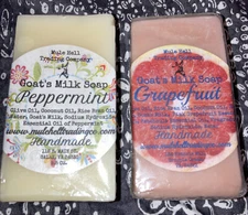 2 New in Package Goat’s Milk Soap: 1 Peppermint, 1 Grapefruit  5.5 oz bars