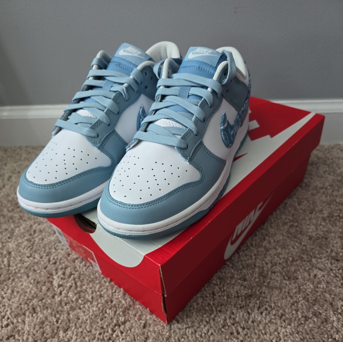 Size 9.5 - Nike Dunk Low Blue Paisley Womens 195866277397| eBay