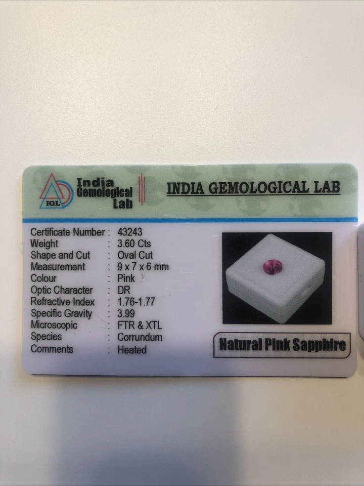3.6 Cts Natural Pink Sapphire (heated) Verified By Indian Gemological Lab - Image 3 of 4