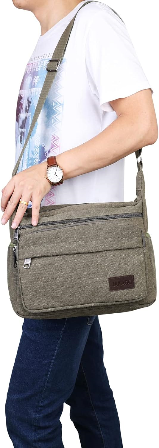 JAKAGO Waterproof Messenger Shoulder Bag,Multi Pockets Canvas Crossbody Bag for eBay