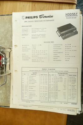 Service Manual-Anleitung für Phillips H3 D55 T, Musette de luxe, ORIGINAL