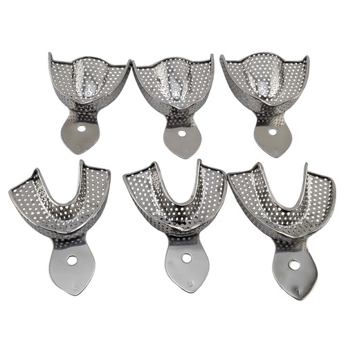 DENTAL EDENTULOUS STAINLESS STEEL PERFORATED IMPRESSION TRAYS