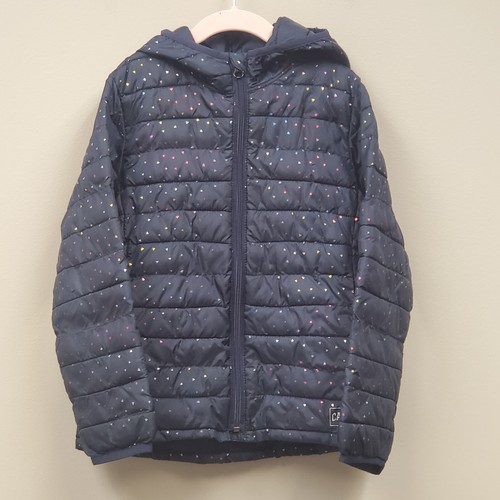 Gap Kids Girls Navy Primaloft Jacket Hearts Print Sz Small - Picture 3 of 16