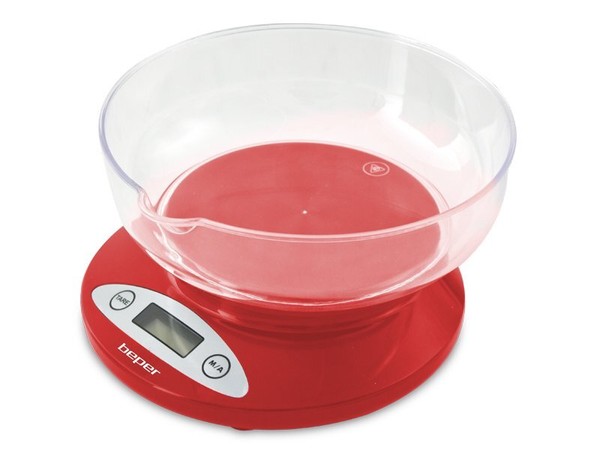 Beper Digitale KüChenwaage 5000G/1G Tara SchüSsel Fein-Waage Briefwaage Rot-image