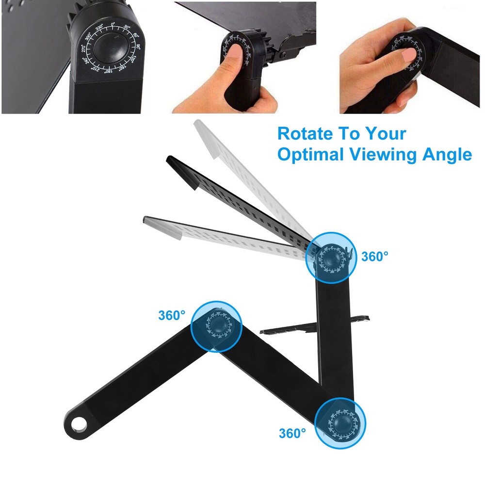 Adjustable Folding Laptop Stand Bed and Desk Table with Height Control  